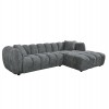ΚΑΝΑΠΕΣ ΓΩΝΙΑ (ΔΕΞΙΑ) LYKKE HM3326.01R ΓΚΡΙ ΥΦΑΣΜΑ 280x89-165(η γωνία)x70Υεκ