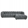 ΚΑΝΑΠΕΣ ΓΩΝΙΑ (ΔΕΞΙΑ) LYKKE HM3326.01R ΓΚΡΙ ΥΦΑΣΜΑ 280x89-165(η γωνία)x70Υεκ