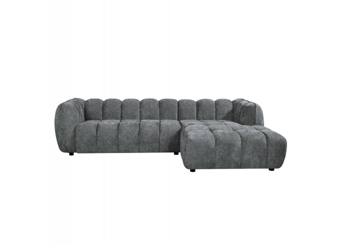 ΚΑΝΑΠΕΣ ΓΩΝΙΑ (ΔΕΞΙΑ) LYKKE HM3326.01R ΓΚΡΙ ΥΦΑΣΜΑ 280x89-165(η γωνία)x70Υεκ