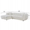 ΚΑΝΑΠΕΣ ΓΩΝΙΑ (ΑΡΙΣΤΕΡΗ) LYKKE HM3326.02L ΕΚΡΟΥ ΥΦΑΣΜΑ 280x89-165(η γωνία)x70Υεκ