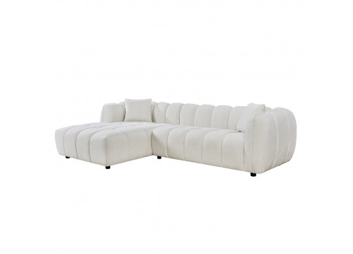 ΚΑΝΑΠΕΣ ΓΩΝΙΑ (ΑΡΙΣΤΕΡΗ) LYKKE HM3326.02L ΕΚΡΟΥ ΥΦΑΣΜΑ 280x89-165(η γωνία)x70Υεκ