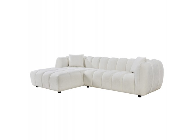 ΚΑΝΑΠΕΣ ΓΩΝΙΑ (ΑΡΙΣΤΕΡΗ) LYKKE HM3326.02L ΕΚΡΟΥ ΥΦΑΣΜΑ 280x89-165(η γωνία)x70Υεκ