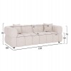 ΚΑΝΑΠΕΣ 3-ΘΕΣΙΟΣ NORIKA HM3331.02 ΕΚΡΟΥ ΥΦΑΣΜΑ 228x91x72Υεκ.