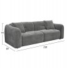 ΚΑΝΑΠΕΣ 3-ΘΕΣΙΟΣ JUNOA HM3333.01 ΓΚΡΙ ΥΦΑΣΜΑ 228x89x74Υεκ