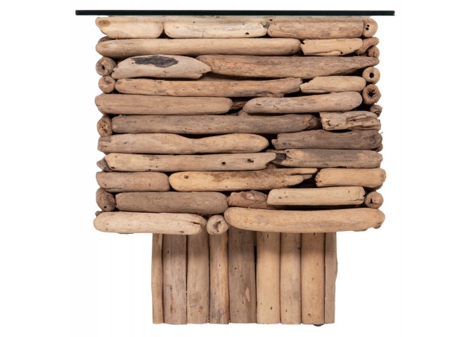 ΤΡΑΠΕΖΙ ΣΑΛΟΝΙΟΥ ΟΡΘΟΓΩΝΙΟ SPARROW HM18366 DRIFTWOOD--ΓΥΑΛΙ 105x45x47Υεκ.