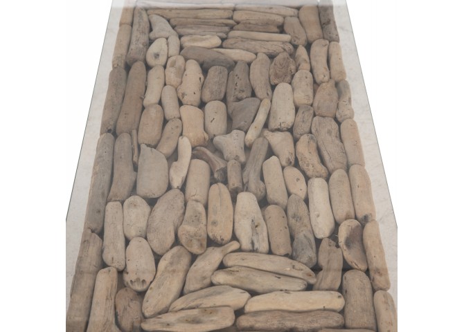 ΤΡΑΠΕΖΙ ΣΑΛΟΝΙΟΥ ΟΡΘΟΓΩΝΙΟ SPARROW HM18366 DRIFTWOOD--ΓΥΑΛΙ 105x45x47Υεκ.