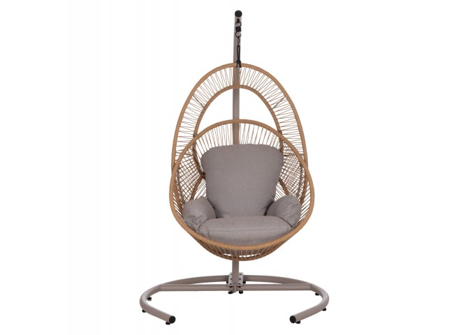 ΚΡΕΜΑΣΤΗ ΦΩΛΙΑ RULER HM6083.02 ΚΑΠΟΥΤΣΙΝΟ ΜΕΤΑΛ.- P.E.RATTAN-ΜΑΞΙΛΑΡΙ 120x110x190Υ