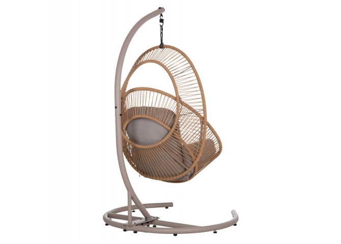 ΚΡΕΜΑΣΤΗ ΦΩΛΙΑ RULER HM6083.02 ΚΑΠΟΥΤΣΙΝΟ ΜΕΤΑΛ.- P.E.RATTAN-ΜΑΞΙΛΑΡΙ 120x110x190Υ