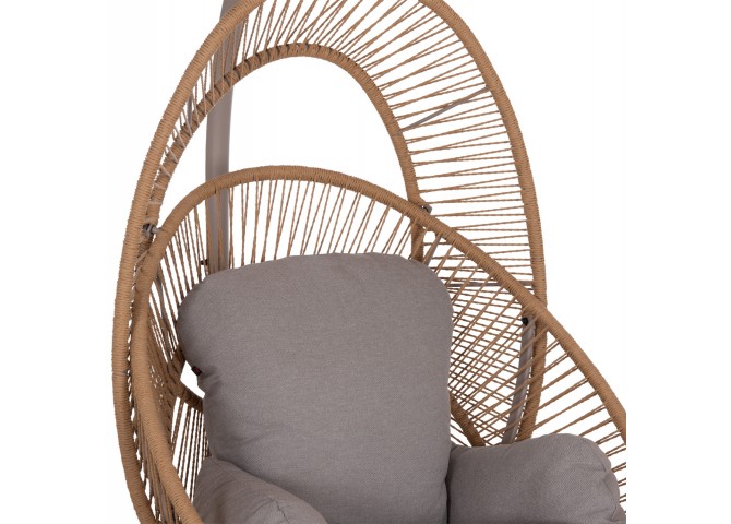 ΚΡΕΜΑΣΤΗ ΦΩΛΙΑ RULER HM6083.02 ΚΑΠΟΥΤΣΙΝΟ ΜΕΤΑΛ.- P.E.RATTAN-ΜΑΞΙΛΑΡΙ 120x110x190Υ