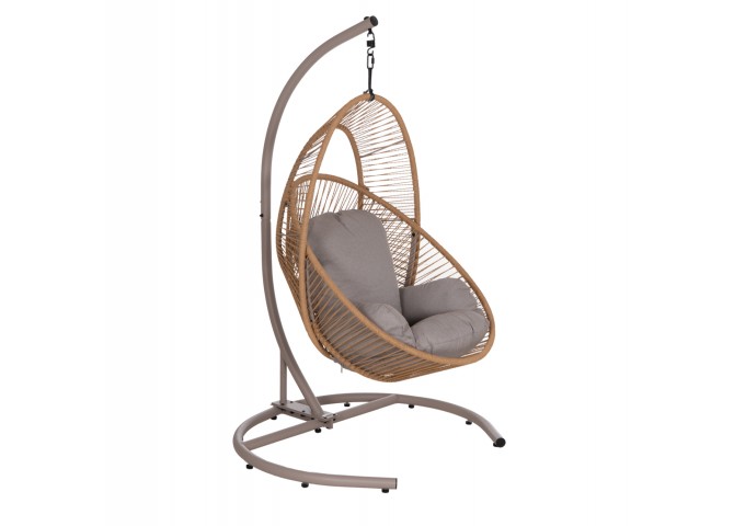 ΚΡΕΜΑΣΤΗ ΦΩΛΙΑ RULER HM6083.02 ΚΑΠΟΥΤΣΙΝΟ ΜΕΤΑΛ.- P.E.RATTAN-ΜΑΞΙΛΑΡΙ 120x110x190Υ