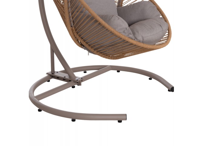 ΚΡΕΜΑΣΤΗ ΦΩΛΙΑ RULER HM6083.02 ΚΑΠΟΥΤΣΙΝΟ ΜΕΤΑΛ.- P.E.RATTAN-ΜΑΞΙΛΑΡΙ 120x110x190Υ