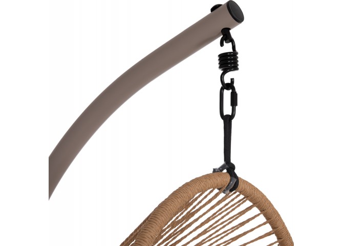 ΚΡΕΜΑΣΤΗ ΦΩΛΙΑ RULER HM6083.02 ΚΑΠΟΥΤΣΙΝΟ ΜΕΤΑΛ.- P.E.RATTAN-ΜΑΞΙΛΑΡΙ 120x110x190Υ