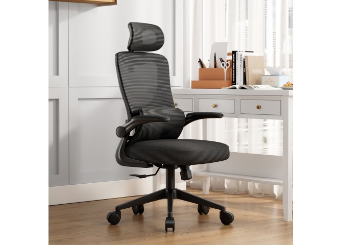 ΚΑΡΕΚΛΑ ΓΡΑΦΕΙΟΥ KESI HM1222.01 ΜΑΥΡO MESH & PP 52x50x122Υεκ.