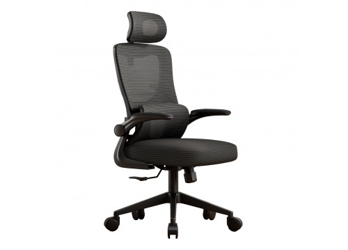 ΚΑΡΕΚΛΑ ΓΡΑΦΕΙΟΥ KESI HM1222.01 ΜΑΥΡO MESH & PP 52x50x122Υεκ.