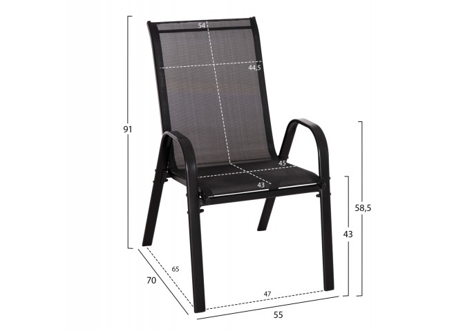 ΣΕΤ ΤΡΑΠΕΖΑΡΙΑΣ 5ΤΜΧ ADAM HM10896.03 ΤΡΑΠΕΖΙ 120x70εκ & 4 ΠΟΛΥΘΡΟΝΕΣ--ΜΑΥΡΟ