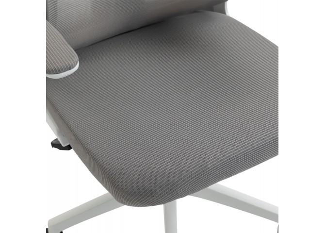 ΚΑΡΕΚΛΑ ΓΡΑΦΕΙΟΥ KESI HM1222.02 ΑΝΟΙΧΤΟ ΓΚΡΙ MESH--ΛΕΥΚΟ PP 52x50x122Υεκ.