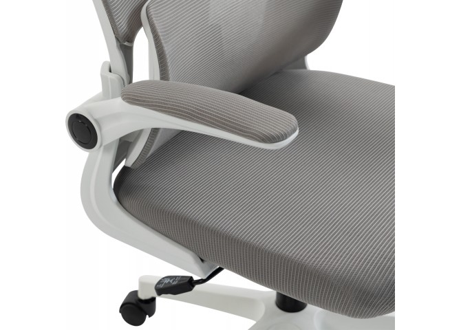 ΚΑΡΕΚΛΑ ΓΡΑΦΕΙΟΥ KESI HM1222.02 ΑΝΟΙΧΤΟ ΓΚΡΙ MESH--ΛΕΥΚΟ PP 52x50x122Υεκ.