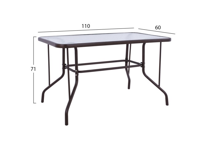 ΣΕΤ ΤΡΑΠΕΖΑΡΙΑΣ 5ΤΜΧ ADAM HM10897.02 ΤΡΑΠΕΖΙ 110x60εκ & 4 ΠΟΛΥΘΡΟΝΕΣ--ΚΑΦΕ