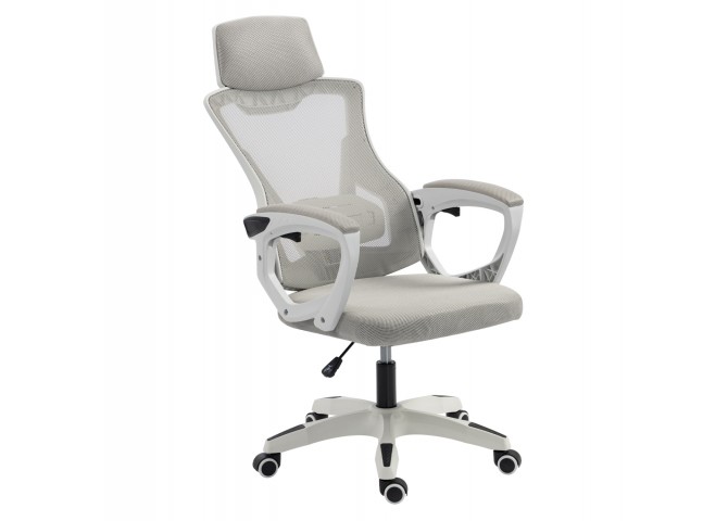 ΚΑΡΕΚΛΑ ΓΡΑΦΕΙΟΥ SALAS HM1223.02 P.P. ΛΕΥΚΟ-ΓΚΡΙ MESH ΥΦΑΣΜΑ 60x60x118-128Υεκ