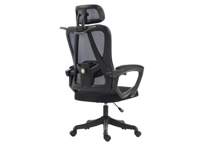ΚΑΡΕΚΛΑ ΓΡΑΦΕΙΟΥ FRANTIC HM1224.01 ΜΑΥΡO MESH & ΠΟΛΥΠΡΟΠΥΛΕΝΙΟ 60x60x134Υεκ