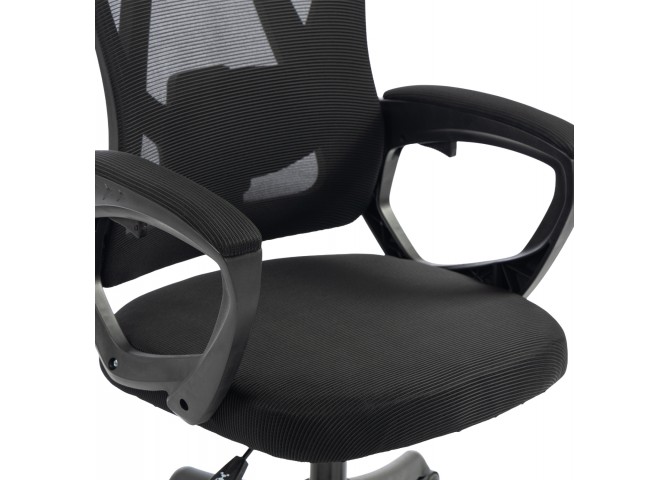 ΚΑΡΕΚΛΑ ΓΡΑΦΕΙΟΥ FRANTIC HM1224.01 ΜΑΥΡO MESH & ΠΟΛΥΠΡΟΠΥΛΕΝΙΟ 60x60x134Υεκ