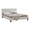 Κρεβάτι Nevil pakoworld 150x200 PU χρώμα λευκό ματ