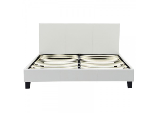 Κρεβάτι Nevil pakoworld 150x200 PU χρώμα λευκό ματ