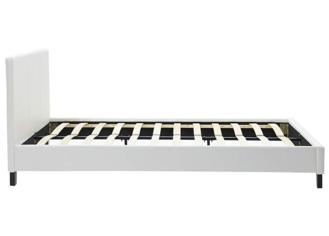 Κρεβάτι Nevil pakoworld 150x200 PU χρώμα λευκό ματ