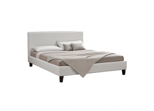 Κρεβάτι Nevil pakoworld 150x200 PU χρώμα λευκό ματ