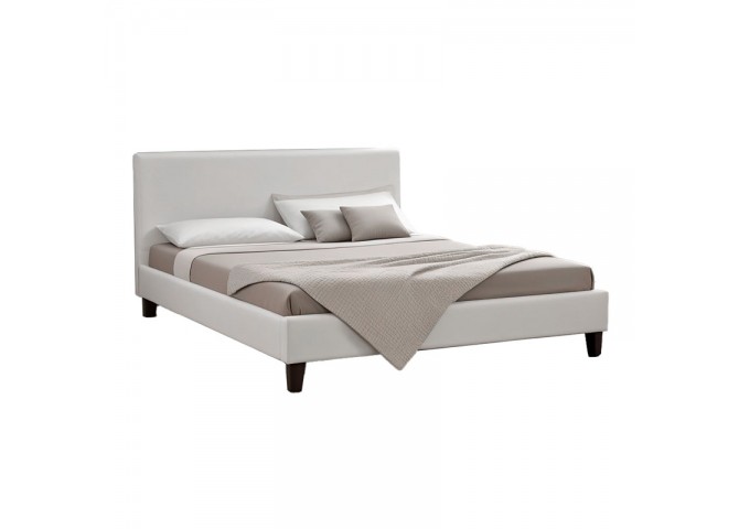 Κρεβάτι Nevil pakoworld 150x200 PU χρώμα λευκό ματ