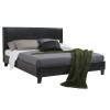 Κρεβάτι Nevil pakoworld 150x200 PU χρώμα μαύρο ματ