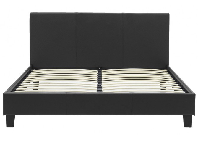 Κρεβάτι Nevil pakoworld 150x200 PU χρώμα μαύρο ματ