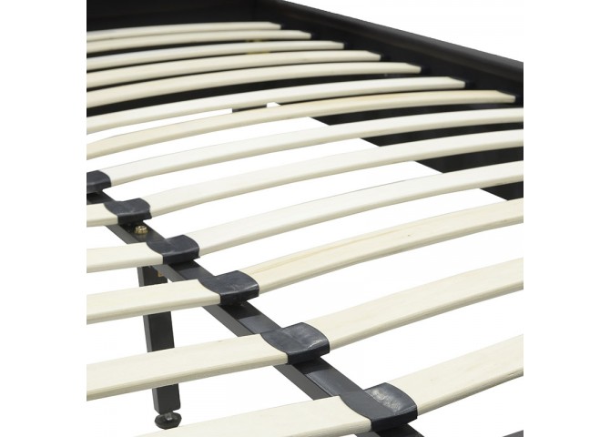 Κρεβάτι Nevil pakoworld 150x200 PU χρώμα μαύρο ματ