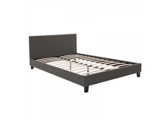 Κρεβάτι Nevil pakoworld 150x200 με ύφασμα χρώμα ανθρακί