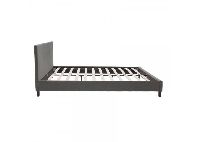 Κρεβάτι Nevil pakoworld 150x200 με ύφασμα χρώμα ανθρακί