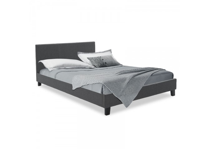 Κρεβάτι Nevil pakoworld 150x200 με ύφασμα χρώμα ανθρακί