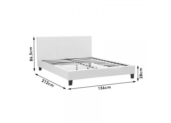 Κρεβάτι Nevil pakoworld 150x200 με ύφασμα χρώμα ανθρακί