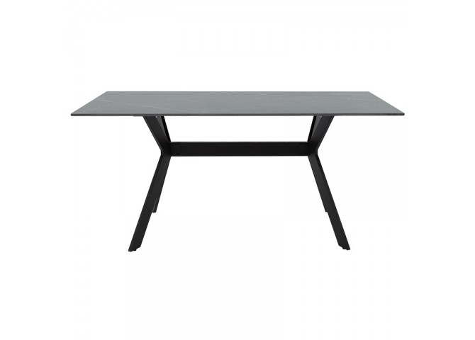 Τραπέζι Olivet pakoworld sintered stone μαύρο μαρμάρου-μαύρο 180x90x75εκ