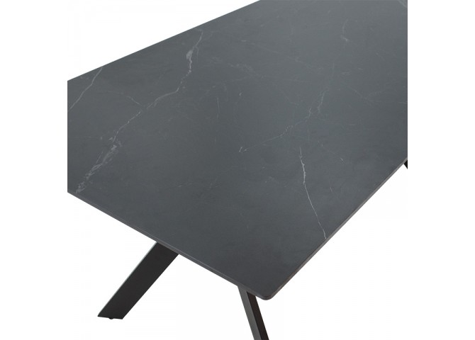 Τραπέζι Olivet pakoworld sintered stone μαύρο μαρμάρου-μαύρο 180x90x75εκ