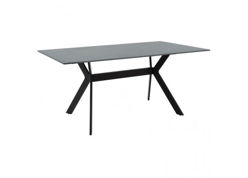Τραπέζι Olivet pakoworld sintered stone μαύρο μαρμάρου-μαύρο 180x90x75εκ