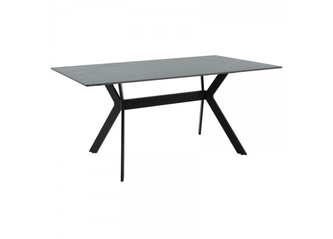 Τραπέζι Olivet pakoworld sintered stone μαύρο μαρμάρου-μαύρο 180x90x75εκ