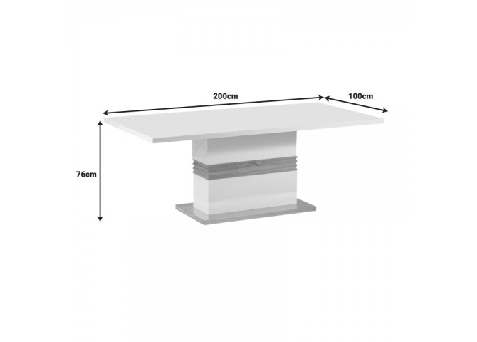 Τραπέζι Zoekrin Inart λευκό mdf 200x100x76εκ