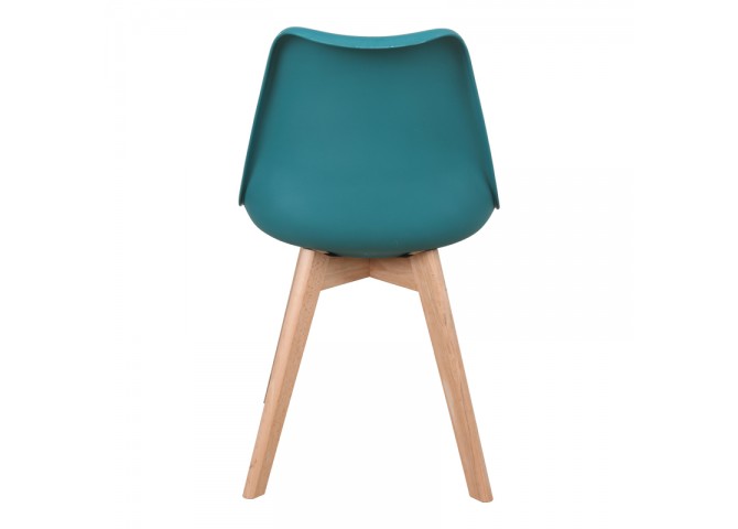 Καρέκλα Gaston pakoworld PP-PU μπλε απόχρωση- φυσικό πόδι 43x51x75εκ