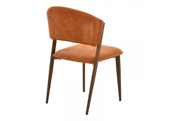 Καρέκλα Dolez pakoworld terracotta ύφασμα-πόδι καρυδί μέταλλο 49x58.5x82εκ