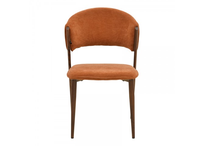 Καρέκλα Dolez pakoworld terracotta ύφασμα-πόδι καρυδί μέταλλο 49x58.5x82εκ