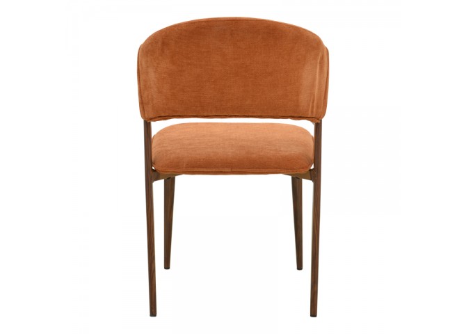 Καρέκλα Dolez pakoworld terracotta ύφασμα-πόδι καρυδί μέταλλο 49x58.5x82εκ