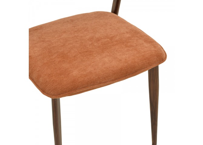 Καρέκλα Dolez pakoworld terracotta ύφασμα-πόδι καρυδί μέταλλο 49x58.5x82εκ