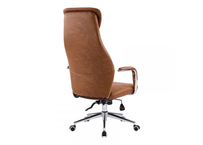 Καρέκλα γραφείου διευθυντή Ferka pakoworld καφέ pu 64x71x120-128εκ
