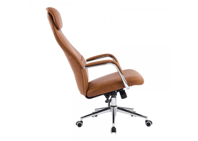 Καρέκλα γραφείου διευθυντή Ferka pakoworld καφέ pu 64x71x120-128εκ