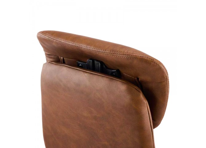 Καρέκλα γραφείου διευθυντή Ferka pakoworld καφέ pu 64x71x120-128εκ